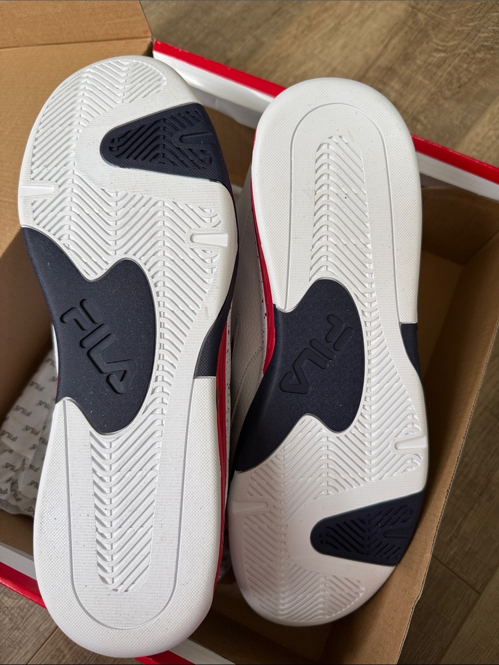 Fila Kids White Navy Red Dereverse High Top Sneakers - Picture 3 of 6